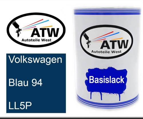 Volkswagen, Blau 94, LL5P: 500ml Lackdose, von ATW Autoteile West.